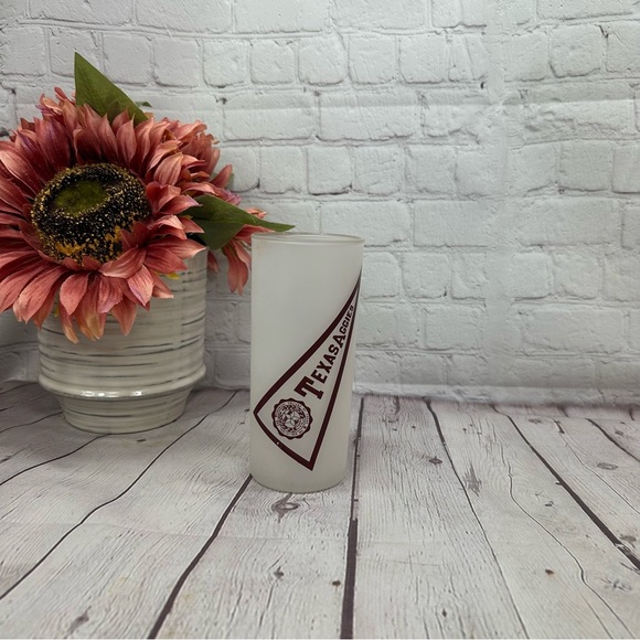 vintage texas A&M university aggies Frosted tumbler Maroon Design collegiate - Picture 1 of 7
